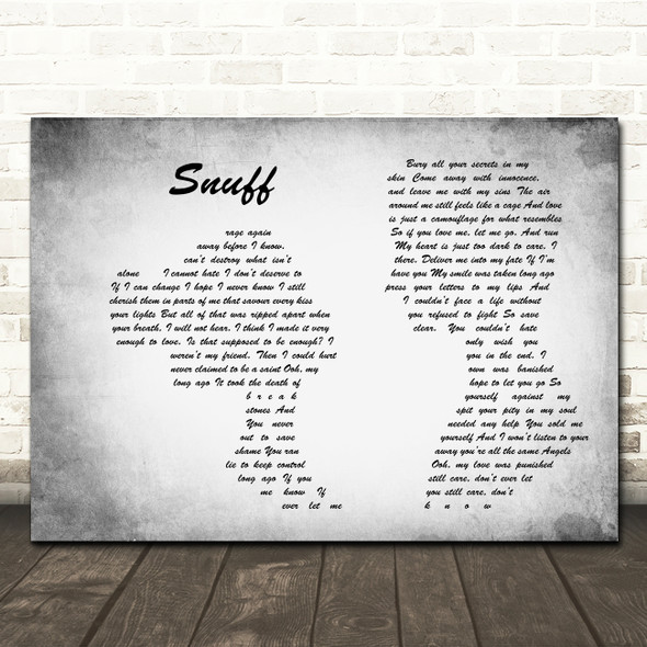 Slipknot Snuff Man Lady Couple Grey Song Lyric Quote Print