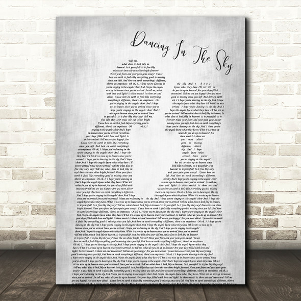 Dani And Lizzy Dancing In The Sky Man Lady Bride Groom Wedding Grey Song Print