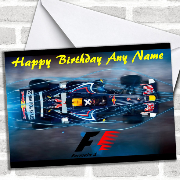 Redbull Car Personalized Birthday Card