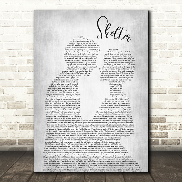 Ray LaMontagne Shelter Grey Song Lyric Man Lady Bride Groom Wedding Print