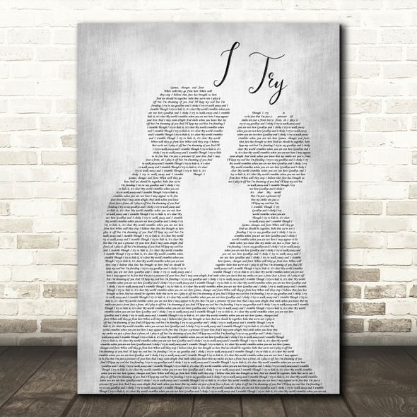 Macy Gray I Try Man Lady Bride Groom Wedding Grey Song Lyric Print