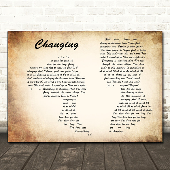 Sigma ft Paloma Faith Changing Man Lady Couple Song Lyric Print