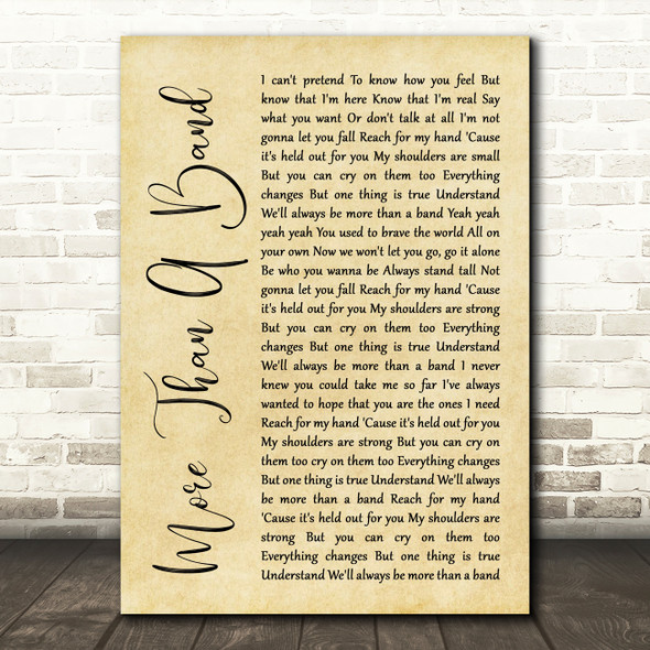 Lemonade Mouth More Than A Band Rustic Script Song Lyric Print