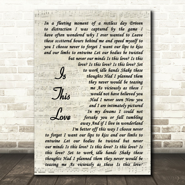 Alison Moyet Is This Love Vintage Script Song Lyric Print