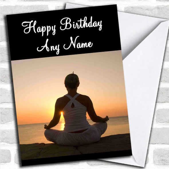 Yoga Personalized Birthday Card