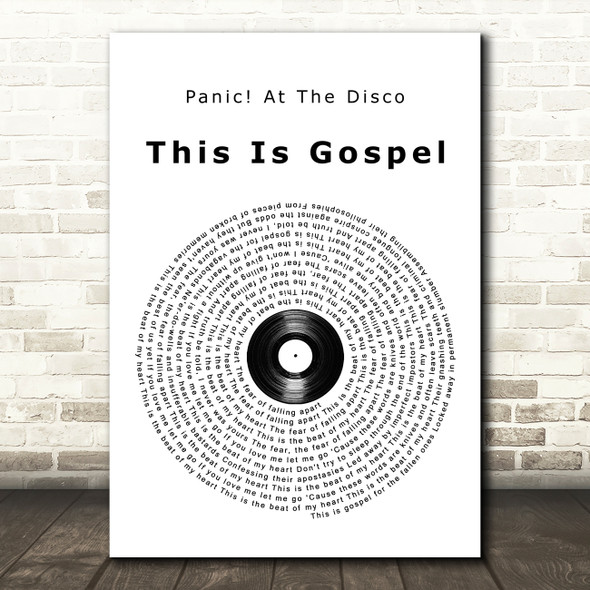 Panic At The Disco This Is Gospel Vinyl Record Song Lyric Print