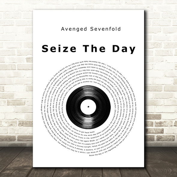 Avenged Sevenfold Seize The Day Vinyl Record Song Lyric Print