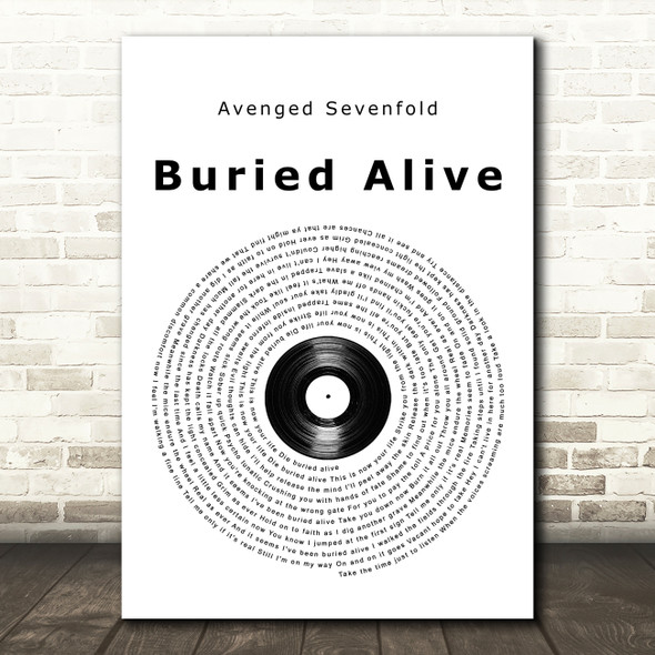 Avenged Sevenfold Buried Alive Vinyl Record Song Lyric Print