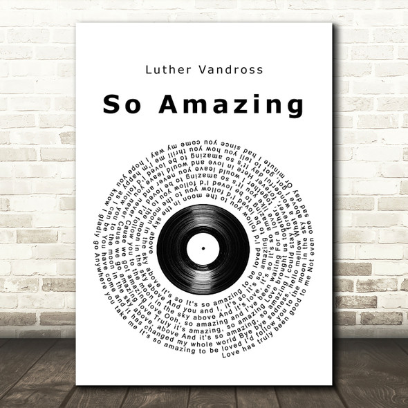 Luther Vandross So Amazing Vinyl Record Song Lyric Print