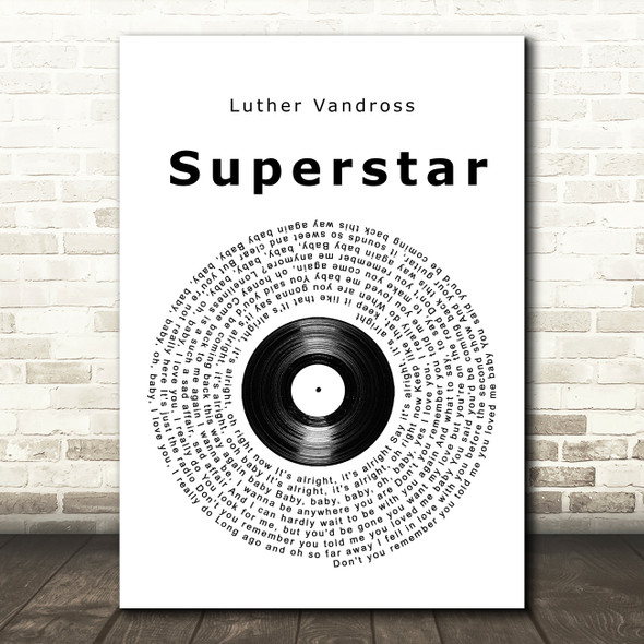 Luther Vandross Superstar Vinyl Record Song Lyric Print