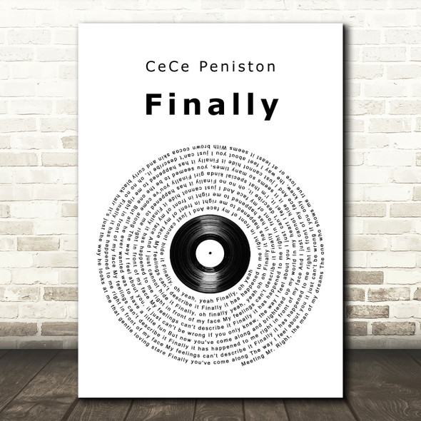 CeCe Peniston Finally Vinyl Record Song Lyric Print