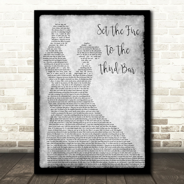 Snow Patrol Set The Fire To The Third Bar Grey Man Lady Dancing Song Lyric Quote Music Poster Print