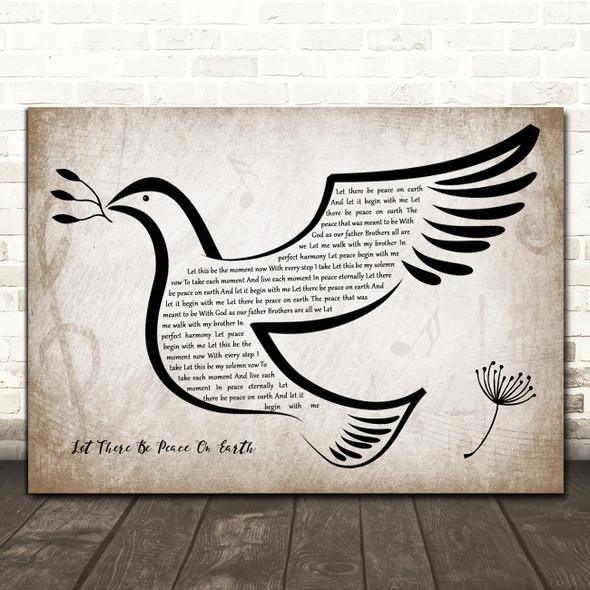 Vince Gill Let There Be Peace On Earth Vintage Dove Bird Song Lyric Quote Music Poster Print