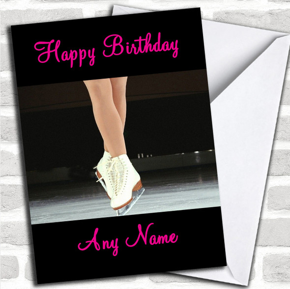 Ice Skating Personalized Birthday Card