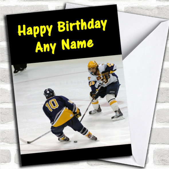 Ice Hockey Personalized Birthday Card