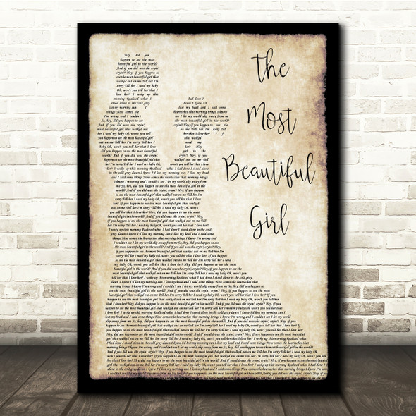 Charlie Rich The Most Beautiful Girl Man Lady Dancing Song Lyric Quote Music Poster Print