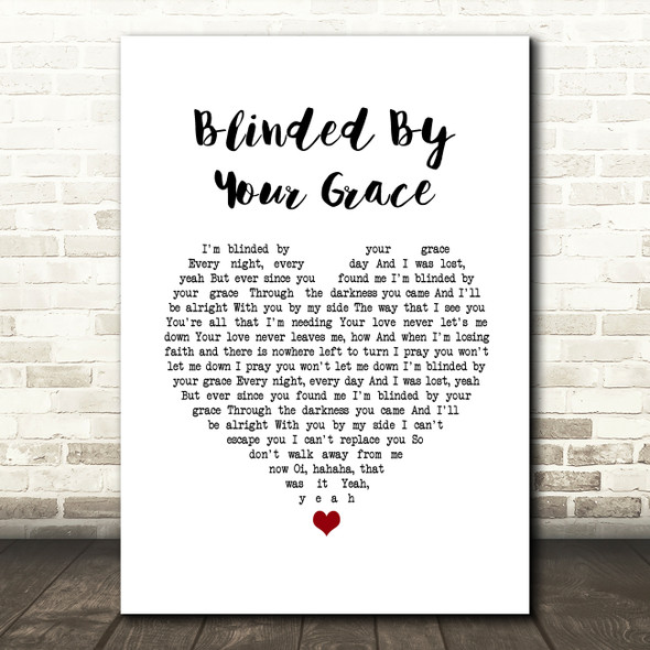 Stormzy Blinded By Your Grace, Pt. 1 White Heart Song Lyric Quote Music Poster Print