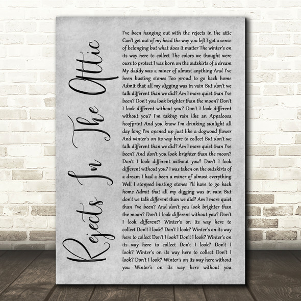 The Avett Brothers Rejects In The Attic Grey Rustic Script Song Lyric Quote Music Poster Print