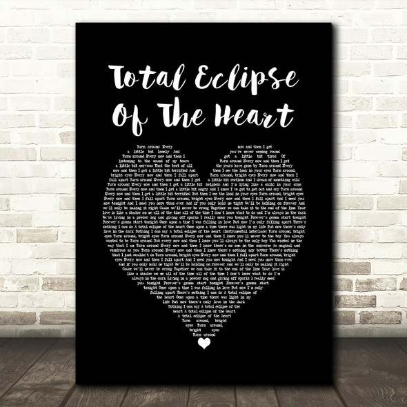 Bonnie Tyler Total Eclipse Of The Heart Black Heart Song Lyric Quote Music Poster Print