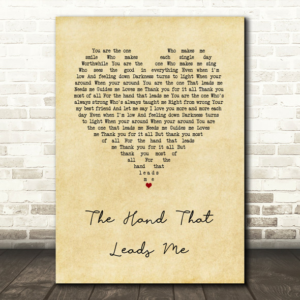 Jane McDonald The Hand That Leads Me Vintage Heart Song Lyric Quote Music Poster Print