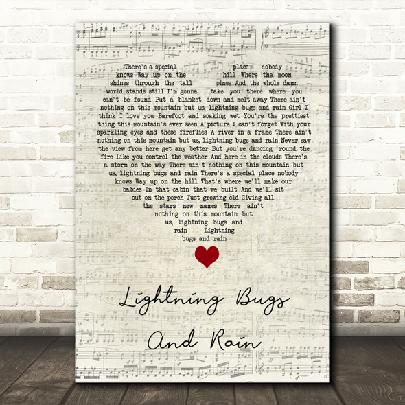 Whiskey Myers Lightning Bugs And Rain Script Heart Song Lyric Quote Music Poster Print