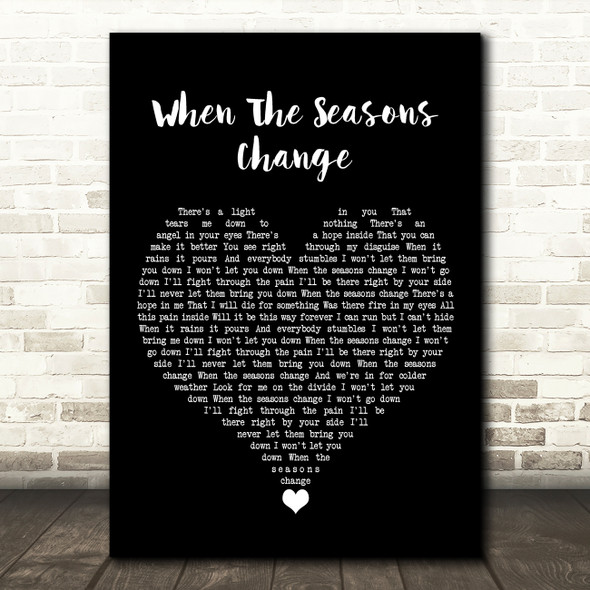 Five Finger Death Punch When The Seasons Change Black Heart Song Lyric Quote Music Poster Print