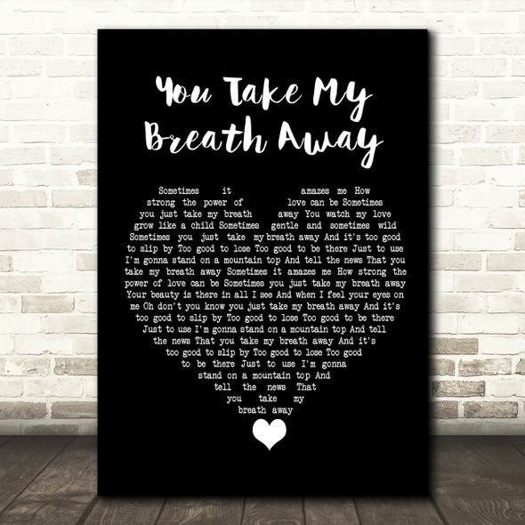 Eva Cassidy You Take My Breath Away Black Heart Song Lyric Quote Music Poster Print