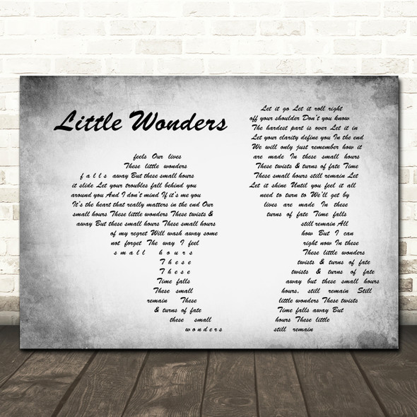 Rob Thomas Little Wonders Man Lady Couple Grey Song Lyric Quote Music Poster Print