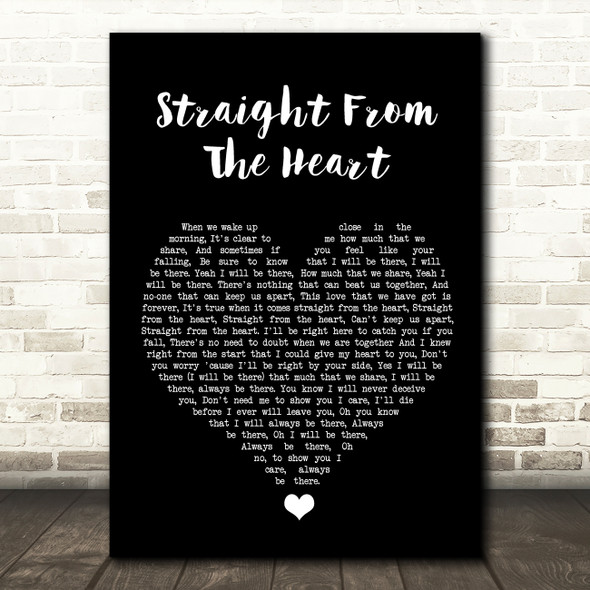Doolally Straight From The Heart Black Heart Song Lyric Quote Music Poster Print