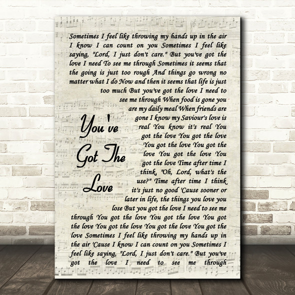 Florence + The Machine You've Got The Love Vintage Script Song Lyric Quote Music Poster Print