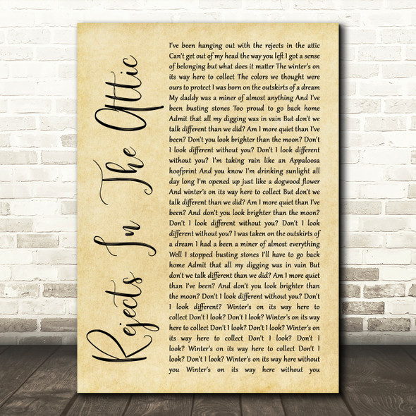 The Avett Brothers Rejects In The Attic Rustic Script Song Lyric Quote Music Poster Print