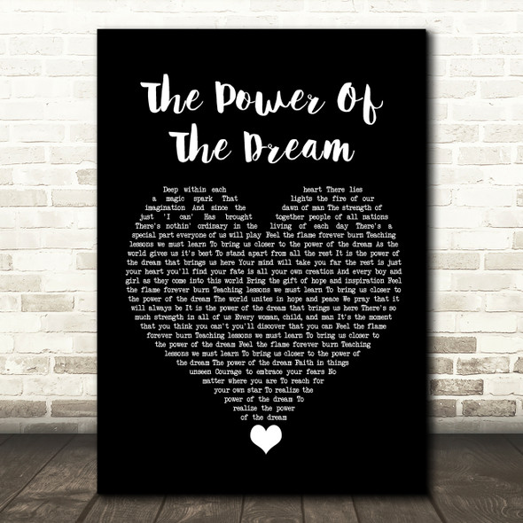 Celine Dion The Power Of The Dream Black Heart Song Lyric Quote Music Poster Print