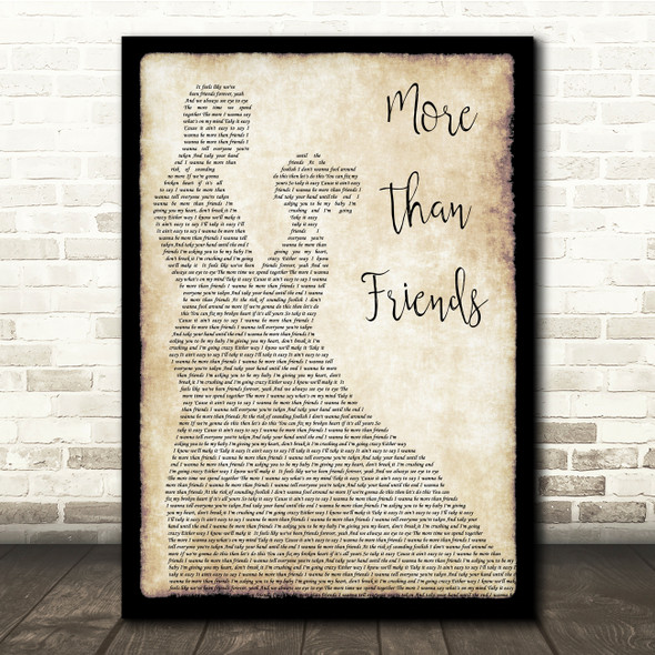 Jason Mraz More Than Friends Man Lady Dancing Song Lyric Quote Music Poster Print