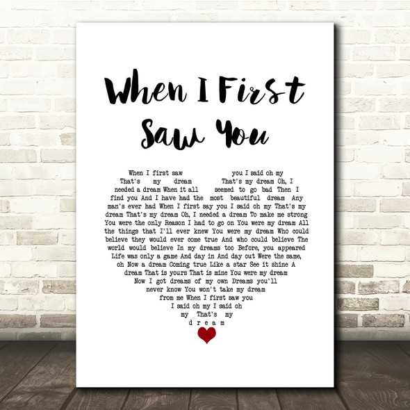 Jamie Foxx Featuring Beyoncé When I First Saw You White Heart Song Lyric Quote Music Poster Print
