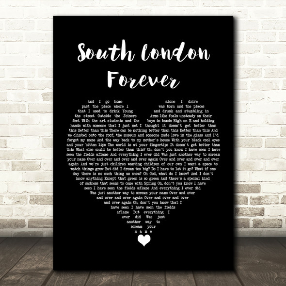Florence + The Machine South London Forever Black Heart Song Lyric Quote Music Poster Print