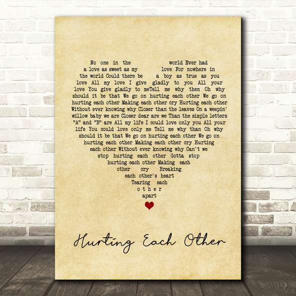 The Carpenters Hurting Each Other Vintage Heart Song Lyric Quote Music Poster Print