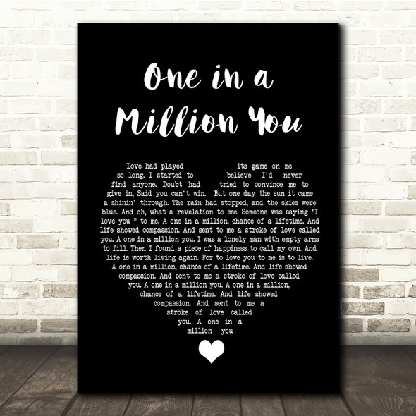 Larry Graham One in a Million You Black Heart Song Lyric Quote Music Poster Print