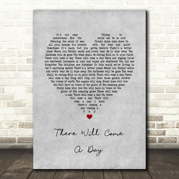 Faith Hill There Will Come A Day Grey Heart Song Lyric Quote Music Poster Print