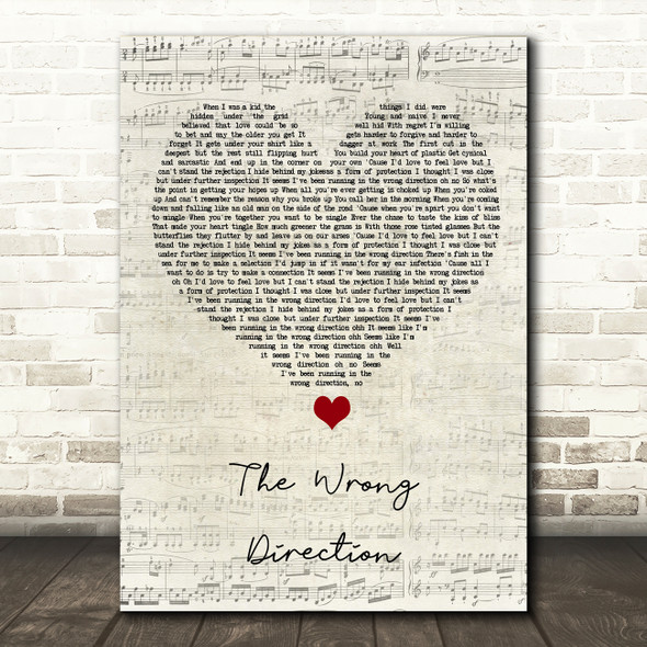 Passenger The Wrong Direction Script Heart Song Lyric Quote Music Poster Print