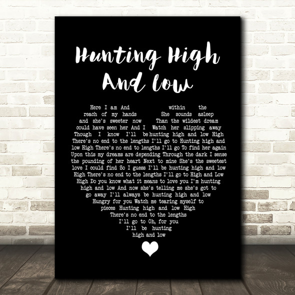 A-ha Hunting High And Low Black Heart Song Lyric Quote Music Poster Print