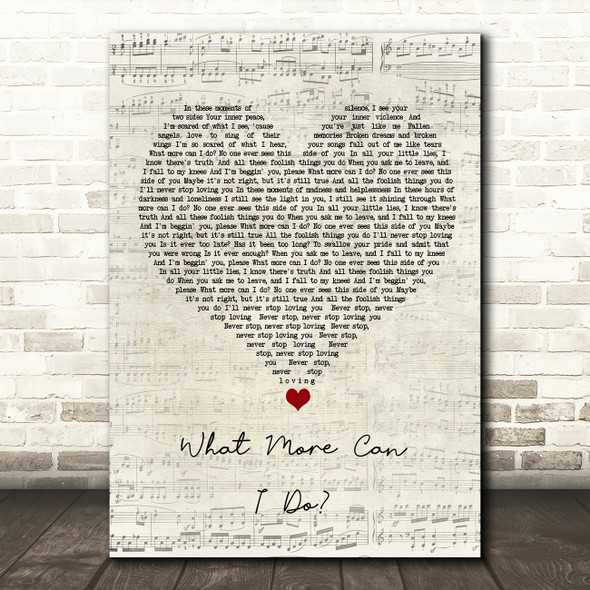 Jack Savoretti What More Can I Do Script Heart Song Lyric Quote Music Poster Print