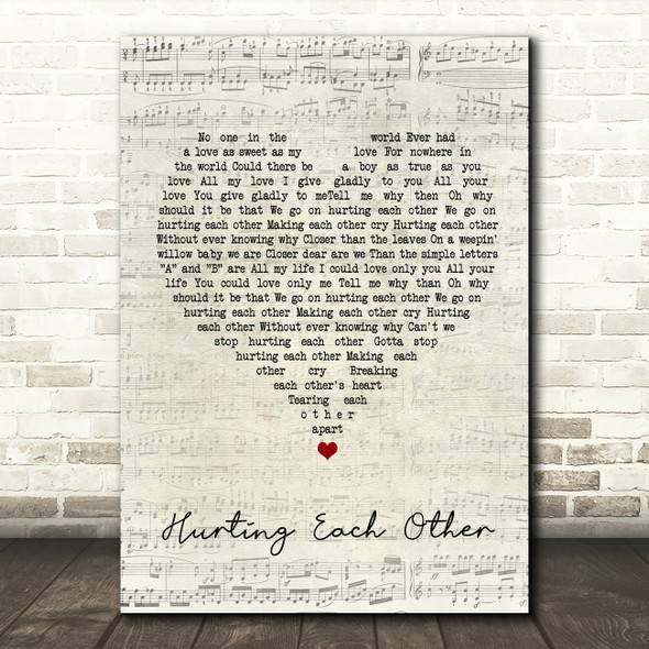 The Carpenters Hurting Each Other Script Heart Song Lyric Quote Music Poster Print