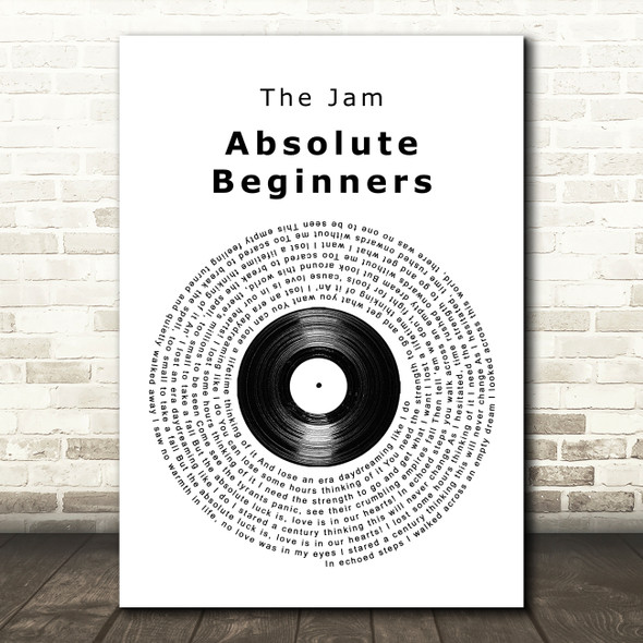 The Jam Absolute Beginners Vinyl Record Song Lyric Quote Music Poster Print