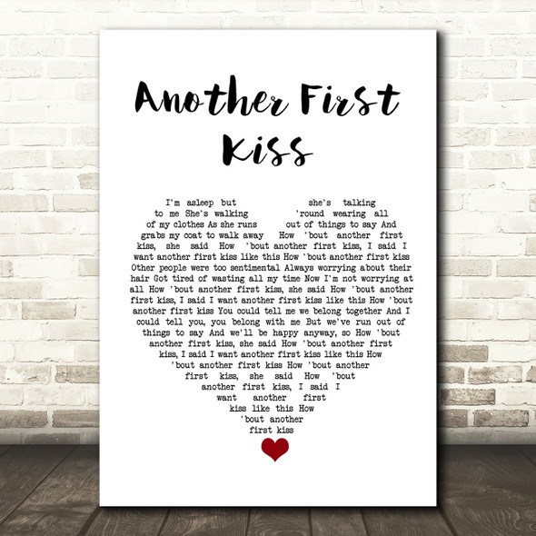 They Might Be Giants Another First Kiss White Heart Song Lyric Quote Music Poster Print