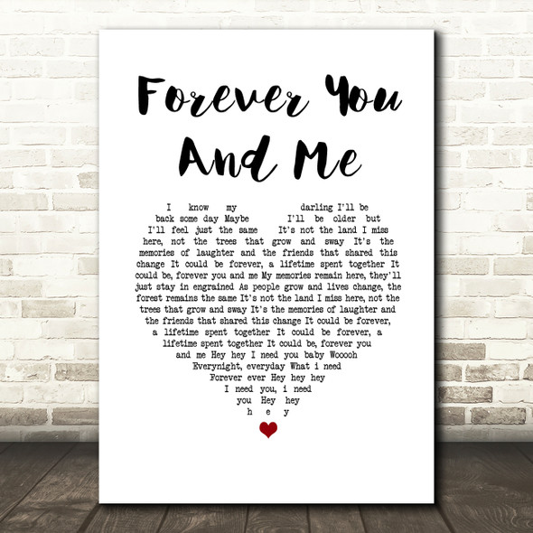 The Teskey Brothers Forever You And Me White Heart Song Lyric Quote Music Poster Print