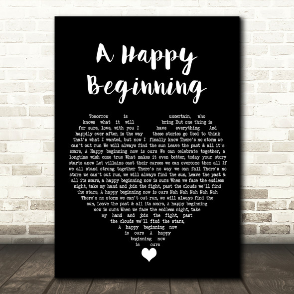 Jennifer Morrison A Happy Beginning Black Heart Song Lyric Quote Music Poster Print