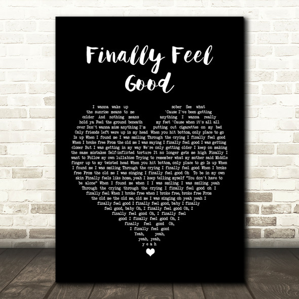 James Arthur Finally Feel Good Black Heart Song Lyric Quote Music Poster Print
