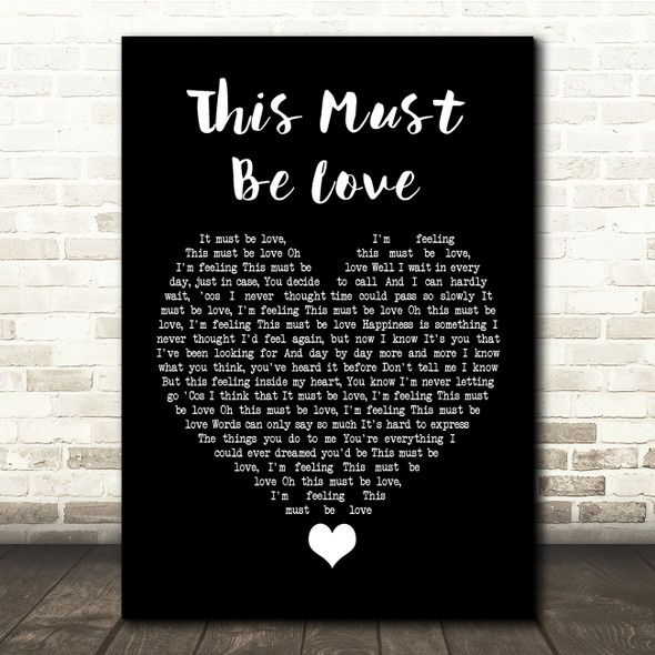 Phil Collins This Must Be Love Black Heart Song Lyric Quote Music Poster Print