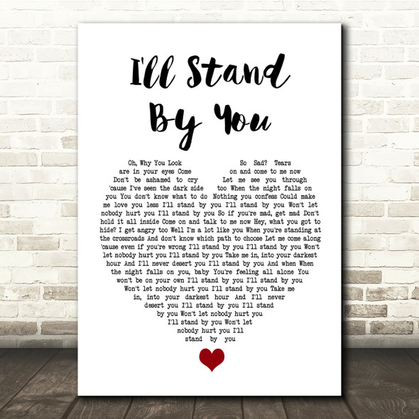 Girls Aloud I'll Stand By You White Heart Song Lyric Quote Music Poster Print