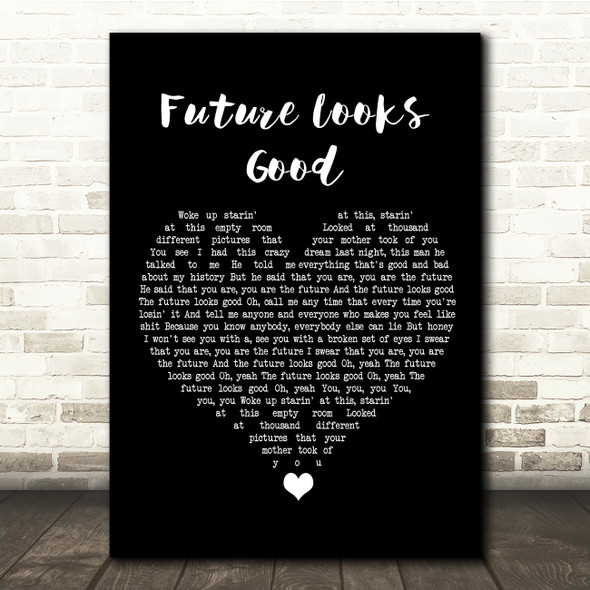 OneRepublic Future Looks Good Black Heart Song Lyric Quote Music Poster Print